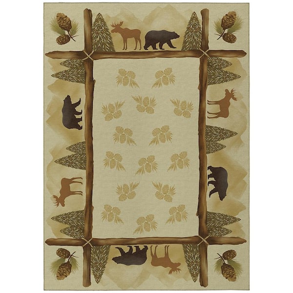 Addison Rugs Adventure Beige 5 ft. x 7 ft. 6 in. Indoor/Outdoor Washable Area Rug