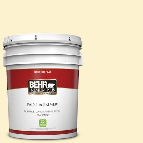 BEHR PREMIUM PLUS 5 gal. #370A-1 Moon Mist Flat Low Odor Interior Paint & Primer