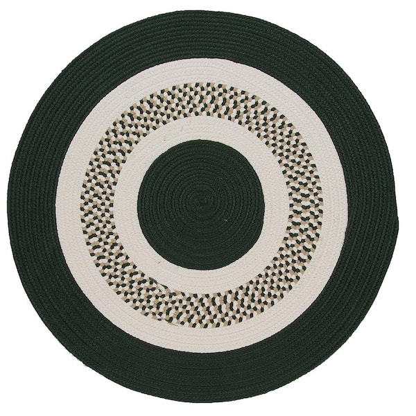Home Decorators Collection Spiral II Dark Green 4 ft. x 4 ft. Round Indoor/Outdoor Patio Area Rug