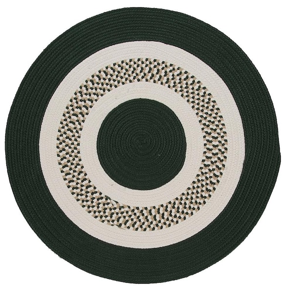 Home Decorators Collection Spiral II Dark Green 10 ft. x 10 ft. Round Indoor/Outdoor Patio Area Rug