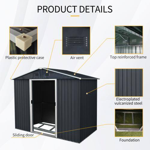 Misopily 8 ft. W x 4 ft. D Outdoor Metal Storage Shed with Sliding
