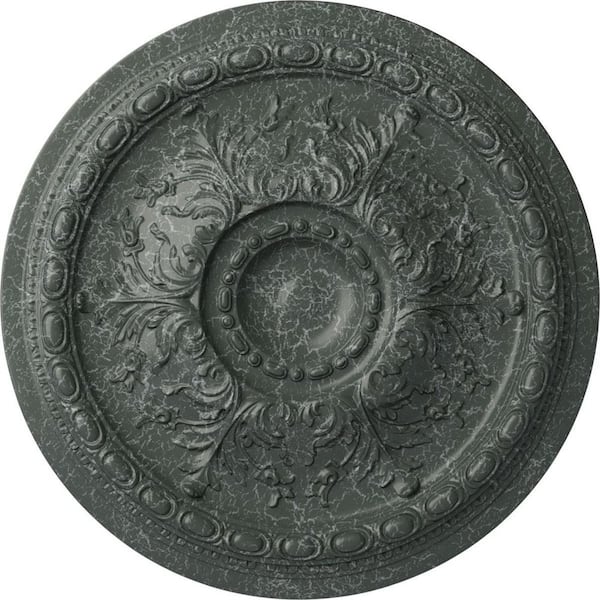Ekena Millwork 2-3/4" x 28" x 28" Polyurethane Stockport Ceiling Medallion, Athenian Green Crackle