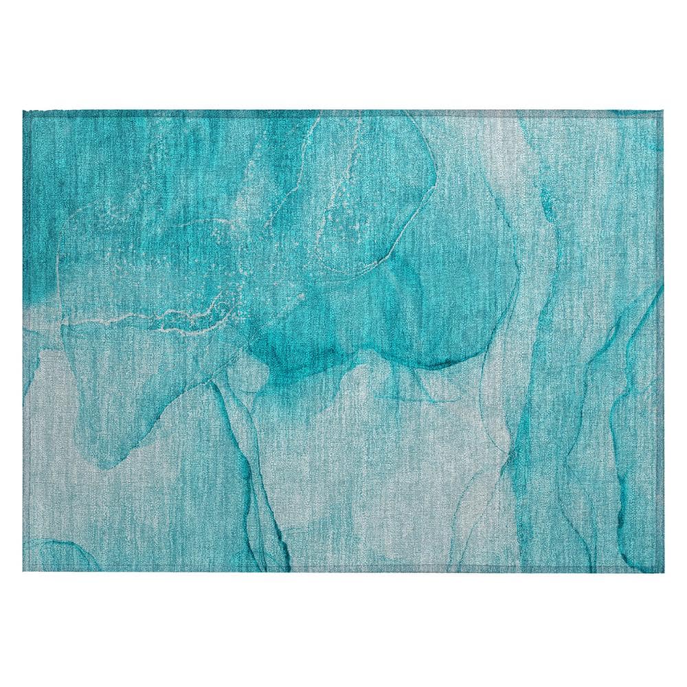 Chantille ACN507 Teal 1 ft. 8 in. x 2 ft. 6 in. Machine Washable Indoor/Out