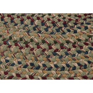 Twilight Palm 3 ft. x 5 ft. Wool Blend Oval Braided Area Rug