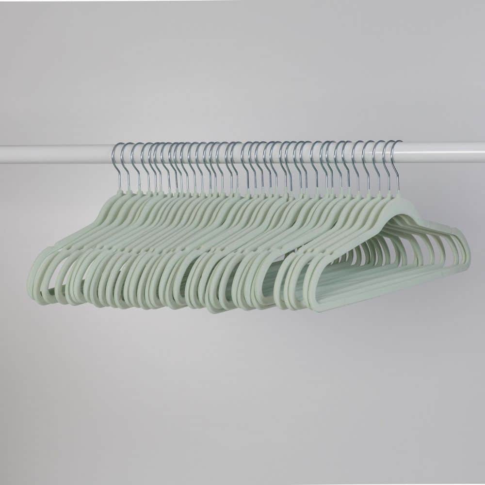 Flocked Suit Hanger - 35pk Light Green