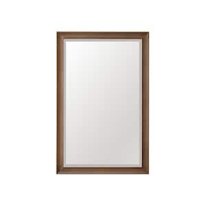 Glenbrooke 26 in. W x 40 in. H Rectangular Framed Wall Mount Bathroom Vanity Mirror in White Wash Walnut