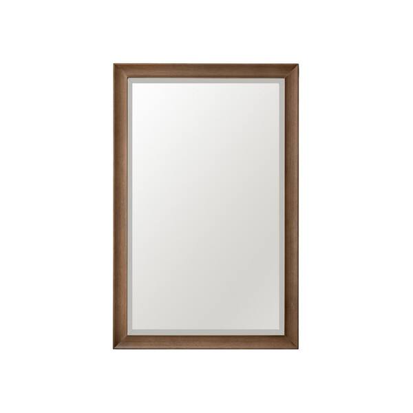James Martin Vanities Glenbrooke 26 in. W x 40 in. H Rectangular Framed Wall Mount Bathroom Vanity Mirror in White Wash Walnut