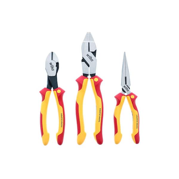 Wiha Piece Insulated Industrial Grip Pliers and Cutters Set 32968 The  Home Depot