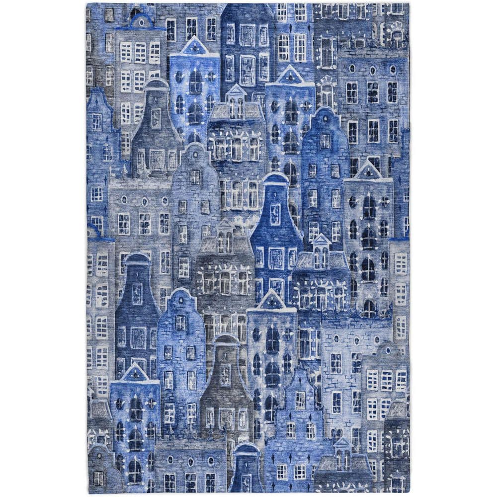 Dream Shag Premium Machine Washable Abstract ADS600 Blue 8 ft. x 10 ft. Area Rug price history on PriceWatchPro