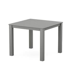 Parsons Slate Grey HDPE Plastic Square 38 in. X 38 in. Dining Table