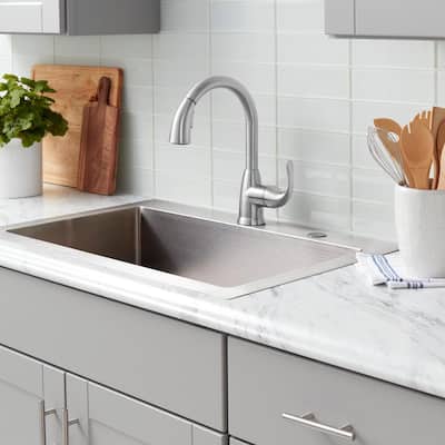 Dylan Single-Handle Pull-Down Kitchen Faucet with TurboSpray and FastMount in Stainless Steel