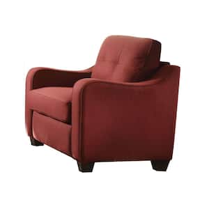 Cleavon II Red Linen Linen Tufted Arm Chair