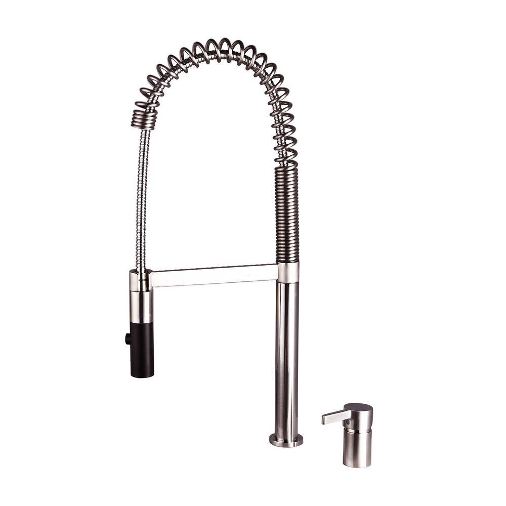 Lukvuzo Commercial Spring Single Handle Pull Down Sprayer Kitchen Faucet With Pull Out Spray 8756