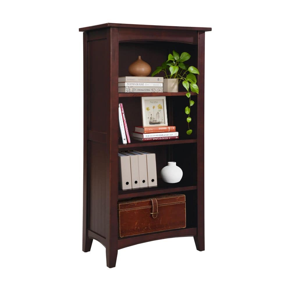Shaker Cottage 4-Shelf Bookcase, Classic Wood Bookshelf with Open Storage for Living Room or Kids Room, Espresso Finish price history on PriceWatchPro