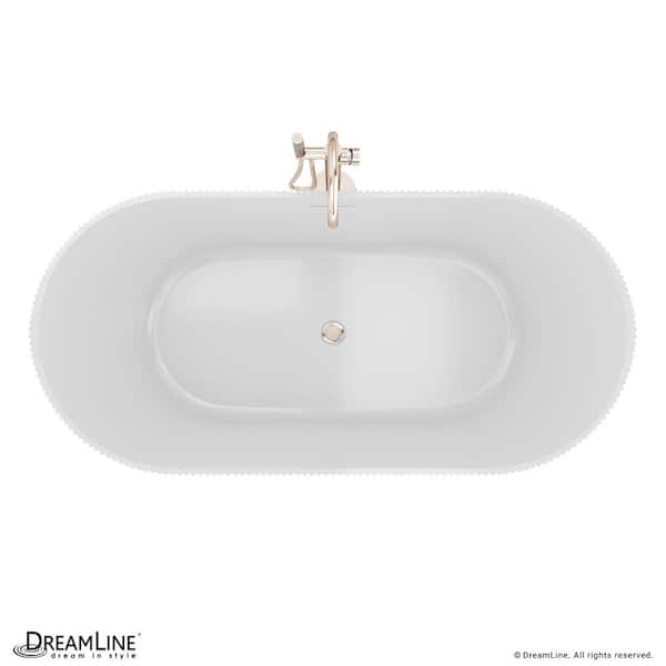 DreamLine Charisma 67 in. x 29 in. Freestanding Acrylic Soaking