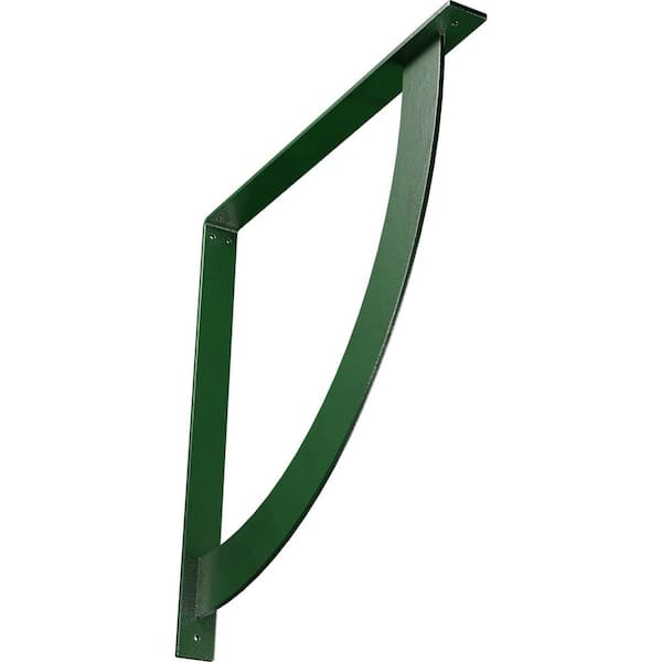 Ekena Millwork 2 in. x 24 in. x 24 in. Steel Hammered Deep Green Bulwark Bracket