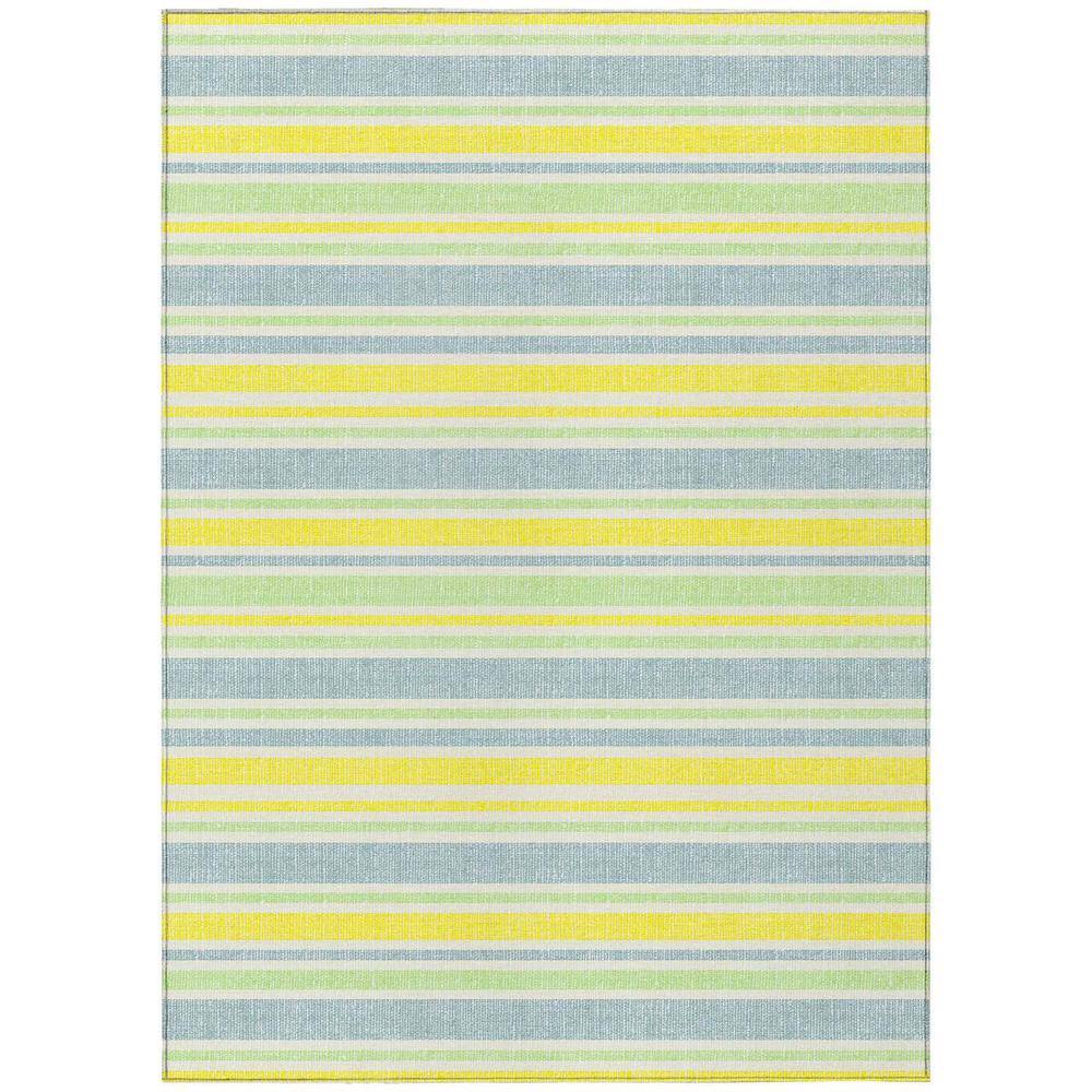 Blue and Yellow 8 ft. x 10 ft. Woven Striped Polyester Rectangle Indoor/Outdoor Area Rug price history on PriceWatchPro