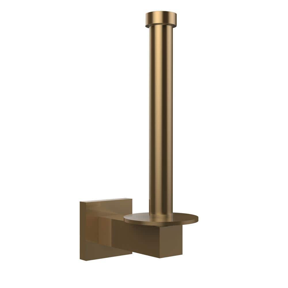 Allied Brass Montero Collection Upright Single Post Toilet Paper Holder and Reserve Roll Holder in Brushed Bronze