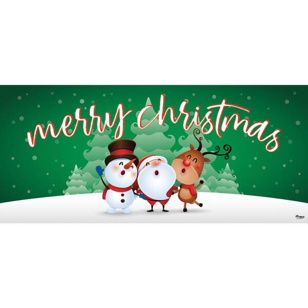 My Door Decor 7 ft. x 16 ft. Christmas Characters Merry Christmas-Christmas Garage Door Decor Mural for Double Car Garage