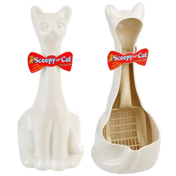New Age Pet Scoopy Cat Litter Scoop and Holder - White