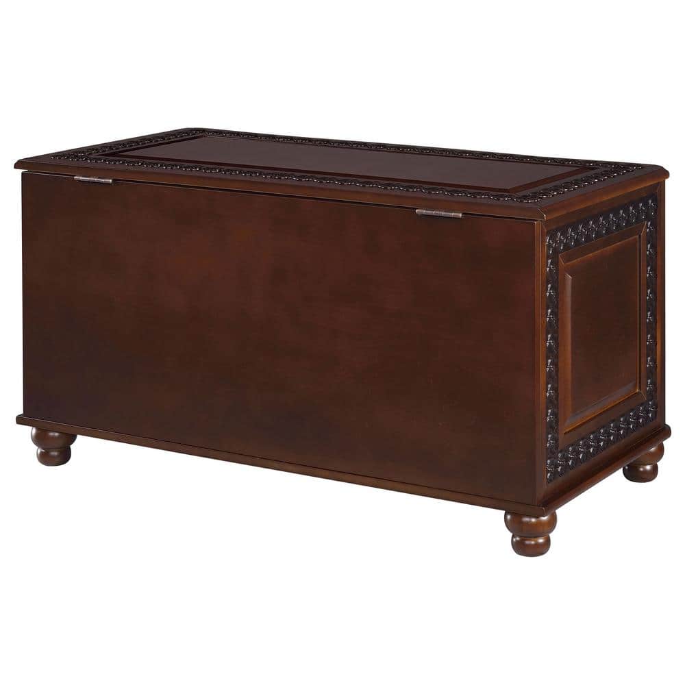 Deep Tobacco Flip-Top Cedar Storage Chest with Lock
