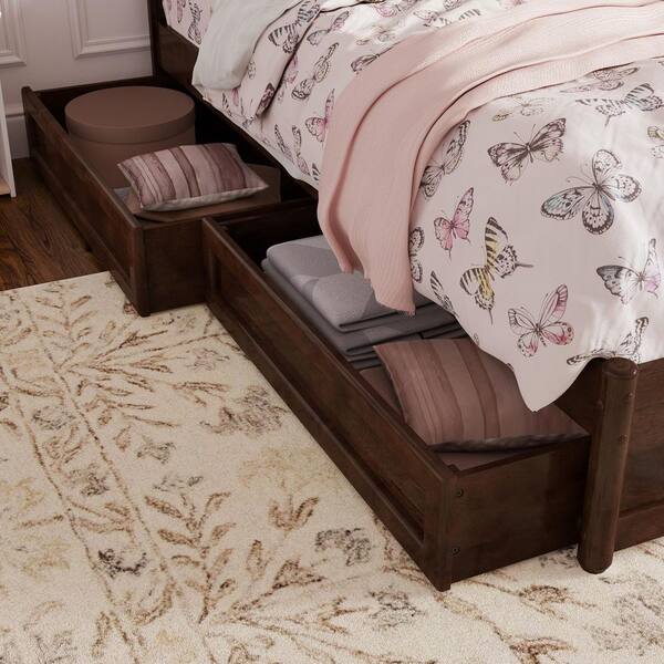 AFI Clayton Walnut Brown Solid Wood Frame Twin Platform Bed