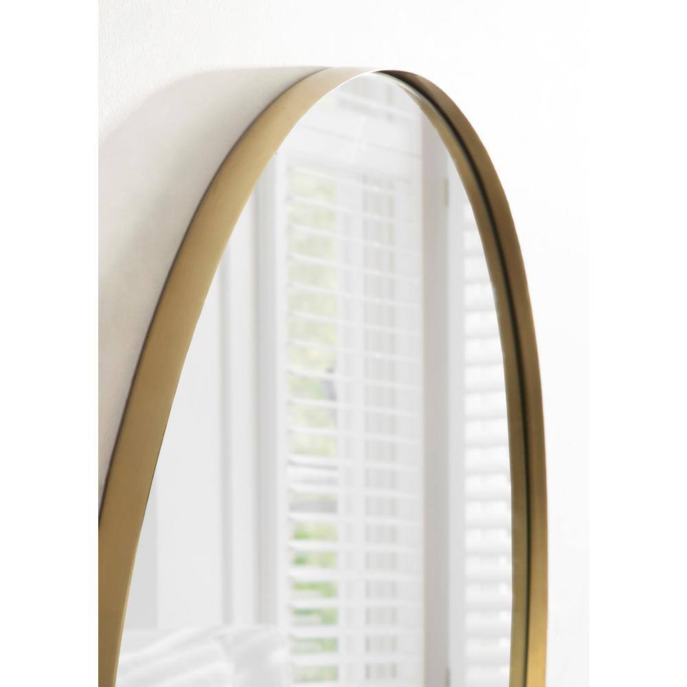 Midcentury Oval Gold Iron Vanity Mirror 24x34.7 Inches