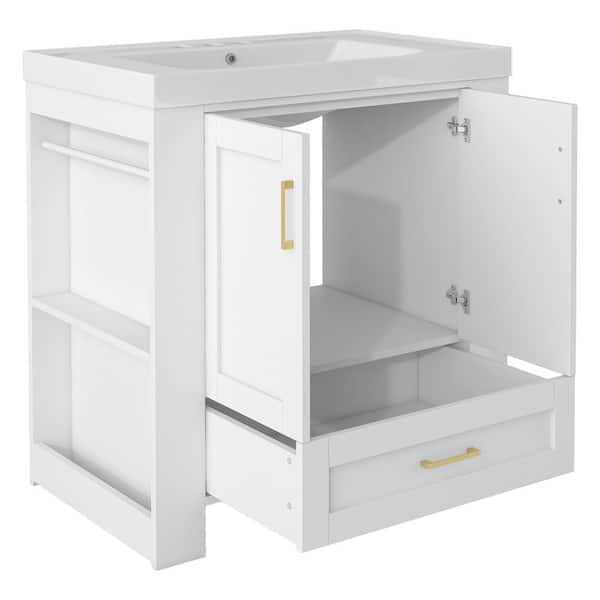 COWLOWN 30 in. W x 18.1 in. D x 31.5 in. H Bathroom White Linen Cabinet