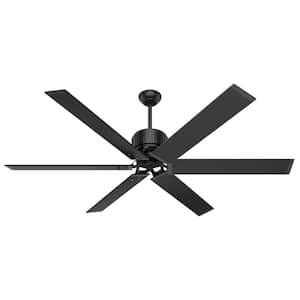 HFC-72 72 in. Indoor/Outdoor Matte Black Ceiling Fan with Wall Control For Patios or Bedrooms