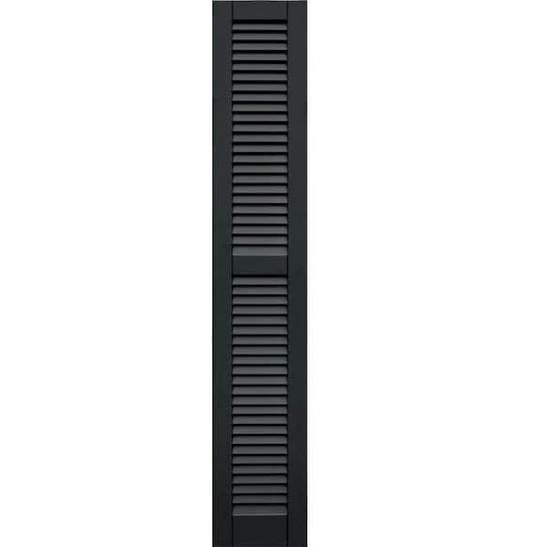Winworks Wood Composite 12 in. x 69 in. Louvered Shutters Pair #632 Black