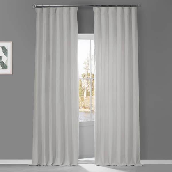 Exclusive Fabrics & Furnishings Crisp White Linen Rod Pocket Room Darkening Curtain - 50 in. W x 96 in. L (1 Panel)