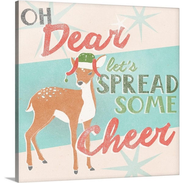 GreatBigCanvas 16 in. x 16 in. Retro Christmas I by June Erica Vess Canvas Wall Art
