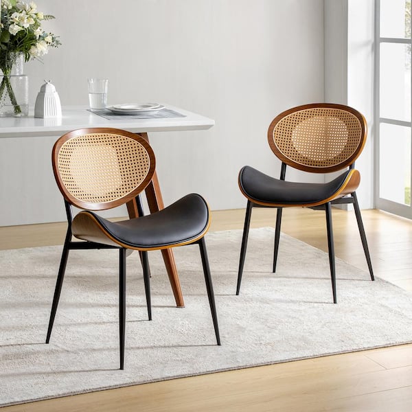 Woven back dining chairs discount