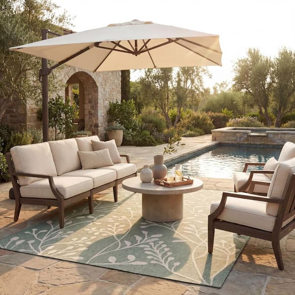 Viorra Floral Green 5 ft. x 8 ft. Outdoor Area Rug