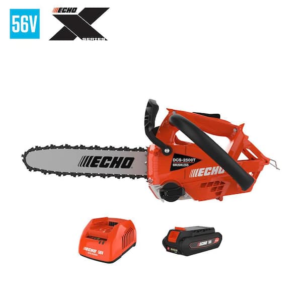 ECHO 56V 12 in. X Series Cordless Battery Top Handle Arborist Professional-Grade Chainsaw w/ 2.5Ah Battery and Rapid Charger