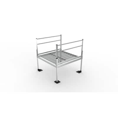 PATHWAY 3G 5 ft. x 5 ft. Expanded Aluminum Platform with 2-Line Handrails