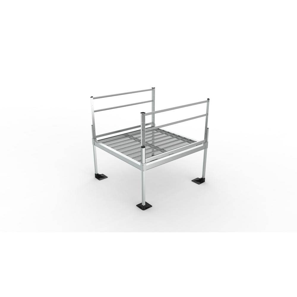 Ez Access Pathway 3g 5 Ft X 5 Ft Expanded Aluminum Platform With 2 Line Handrails P3g Spfem55 0839