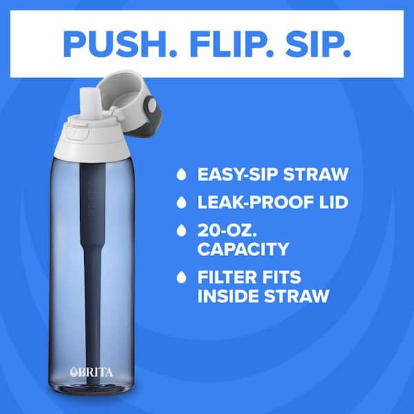 Premium 26 oz. Filtering Water Bottle with BPA Free in Sea Glass Blue