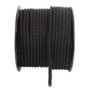 1/2 in. x 1 ft. Black Twisted Nylon