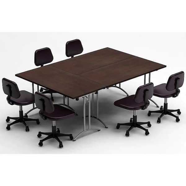 TeamWORK Tables 3-Piece Color Java Conference Tables Meeting Tables Seminar Tables Compact Space Maximum Collaboration