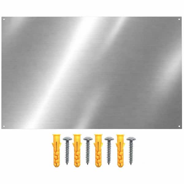 24 in. x 36 in. Reversible Metal Backsplash with Matching Screws, Ultra Flat and Flushed Metal Panel Splatter Guard