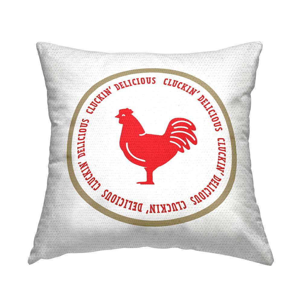 Cluckin' Delicious BBQ Phrase Red Square Outdoor Throw Pillow price history on PriceWatchPro