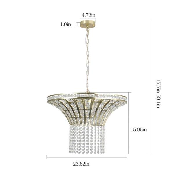 Sunpez 8Light 23.6 in. W Luxury Waterfall Crystal Chandelier Hanging