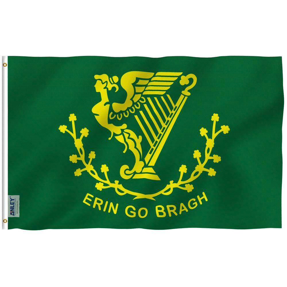 3 ft. x 5 ft. Polyester Erin Go Bragh Flag 2-Sided Flags Banner with Brass 