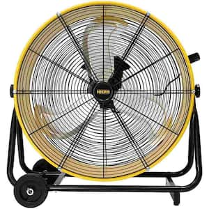 24 in. 8800 CFM BLDC Drive Drum Fan in Black with High Efficiency EC Motor, Variable Speed Control