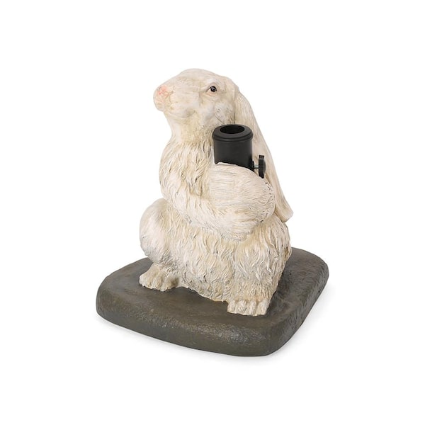 AULEDIO Lovable Rabbit 52 lbs. Concrete Patio Umbrella Base in Matte White