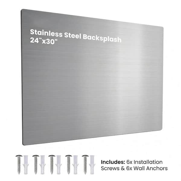 24 x 30 in. Stainless Steel Kitchen Backsplash Wall Shield for 30 in. Range Hood, Easy to Clean and Install, Durable