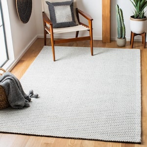 Marbella Light Gray/Ivory 4 ft. x 6 ft. Interlaced Striped Area Rug