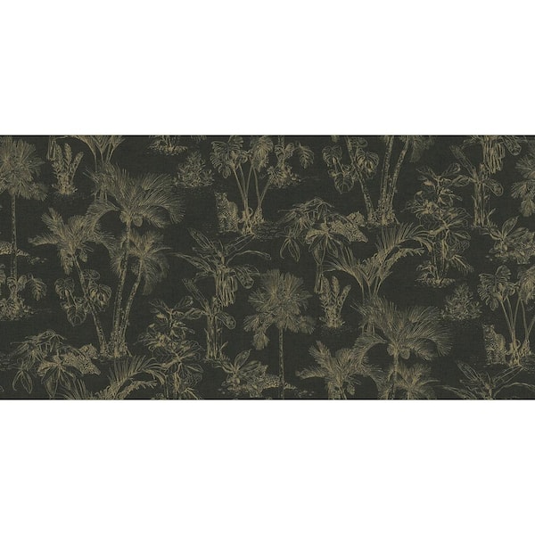 Advantage Zapata Gold Tropical Jungle Wallpaper Sample