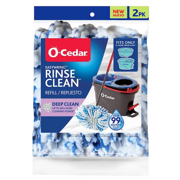 RinseClean Deep Clean Microfiber Spin Mop Head Replacements, Machine Washable Refills (2-Pack)
